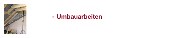                - Umbauarbeiten